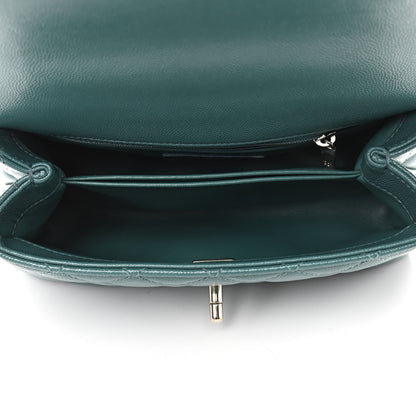 Chanel Caviar Quilted Mini Coco Handle Flap Green 4 of 9