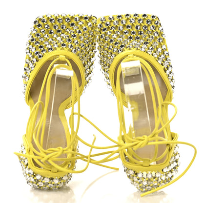 Bottega Veneta Mesh Nappa Crystal Embellished Sparkle Stretch Ankle Tie Sandals 36 36 Light House 5 of 9