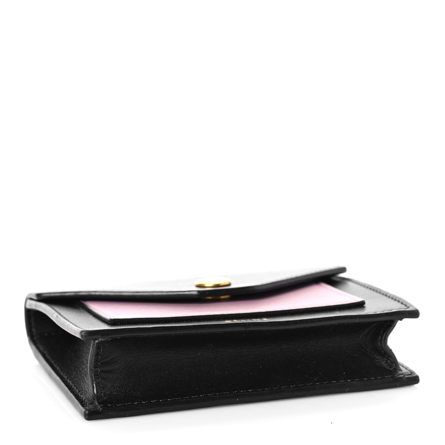 Smooth Calfskin Pocket Card Holder Liquorice Black