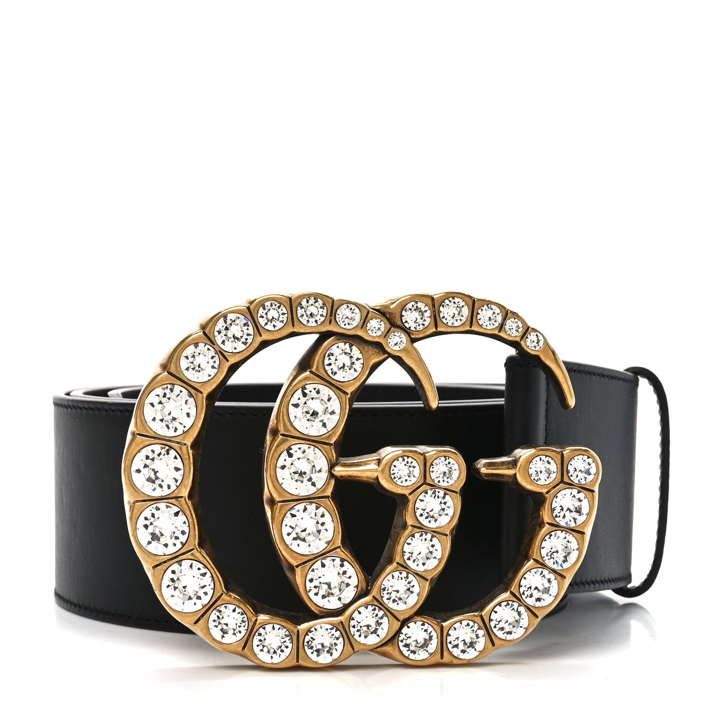 Calfskin Crystal Double G 55mm Belt 105 42 Black