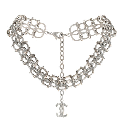 Chanel Crystal CC In The Air Choker Necklace Silver 3 of 7