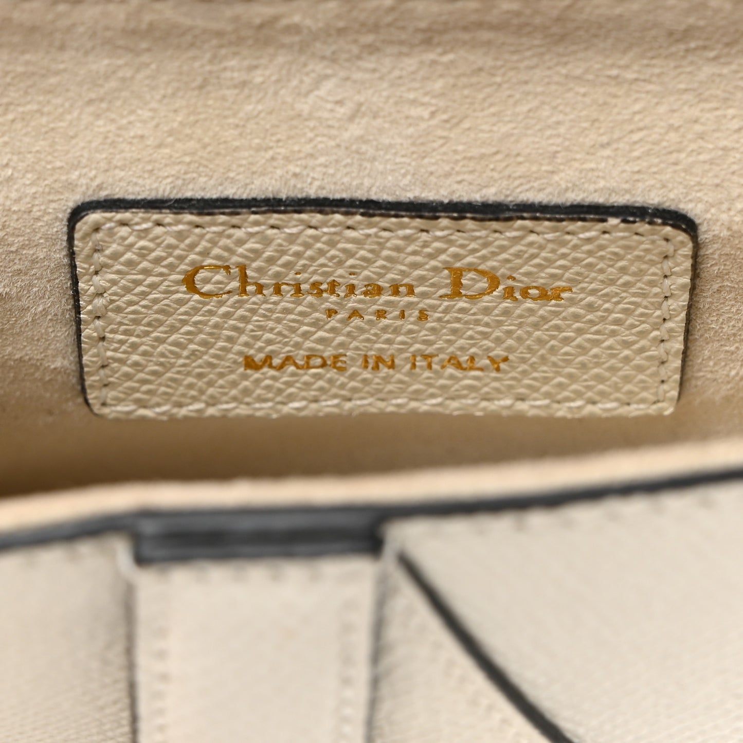 Grained Calfskin Mini Saddle Bag White