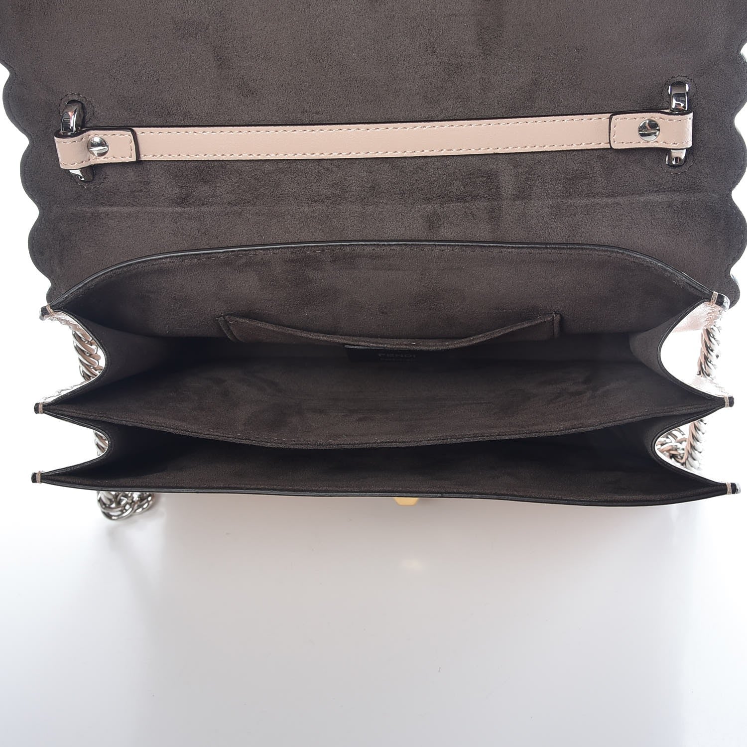 Fendi Vitello Liberty Scalloped Studded Kan I Shoulder Bag Plaster 5 of 7