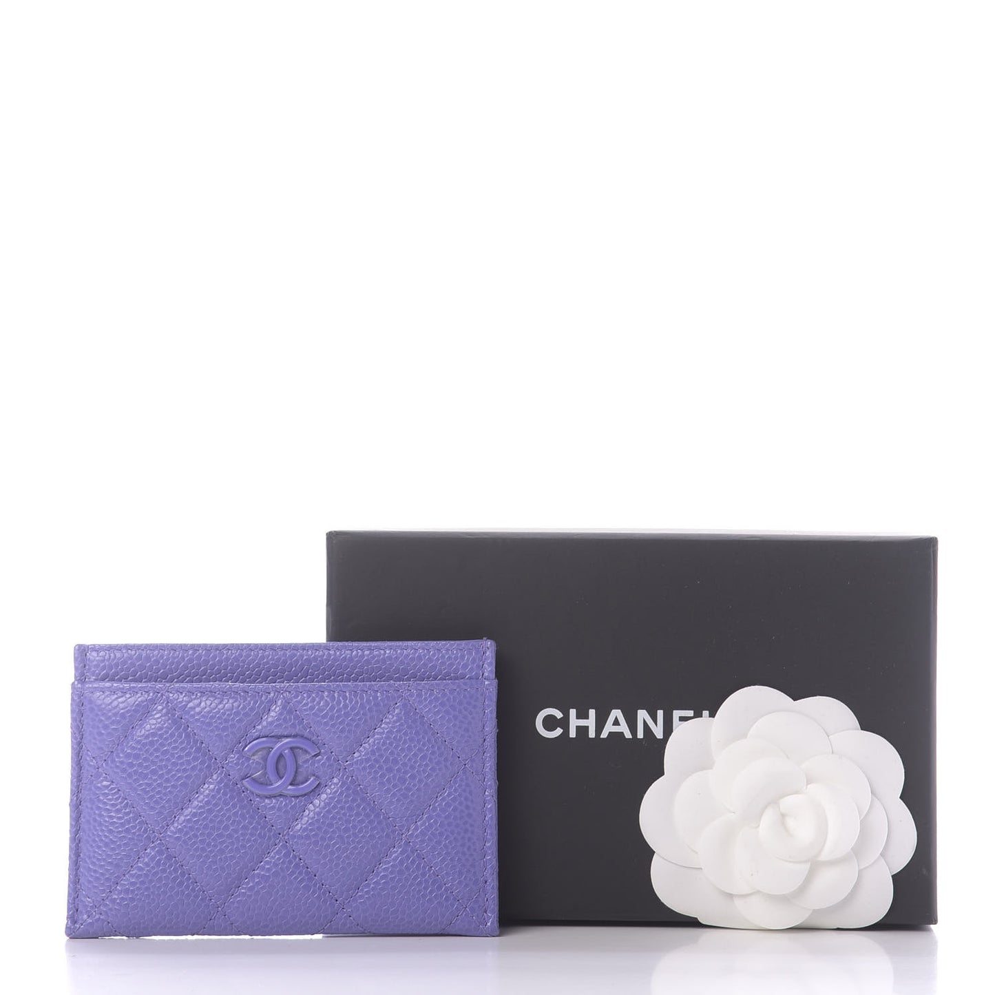 Caviar Quilted Incognito Card Holder Purple