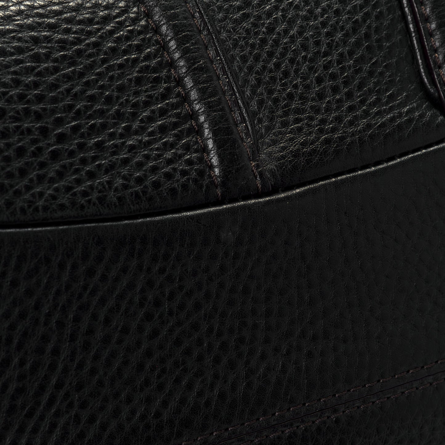 Grained Calfskin Shoulder Bag Black