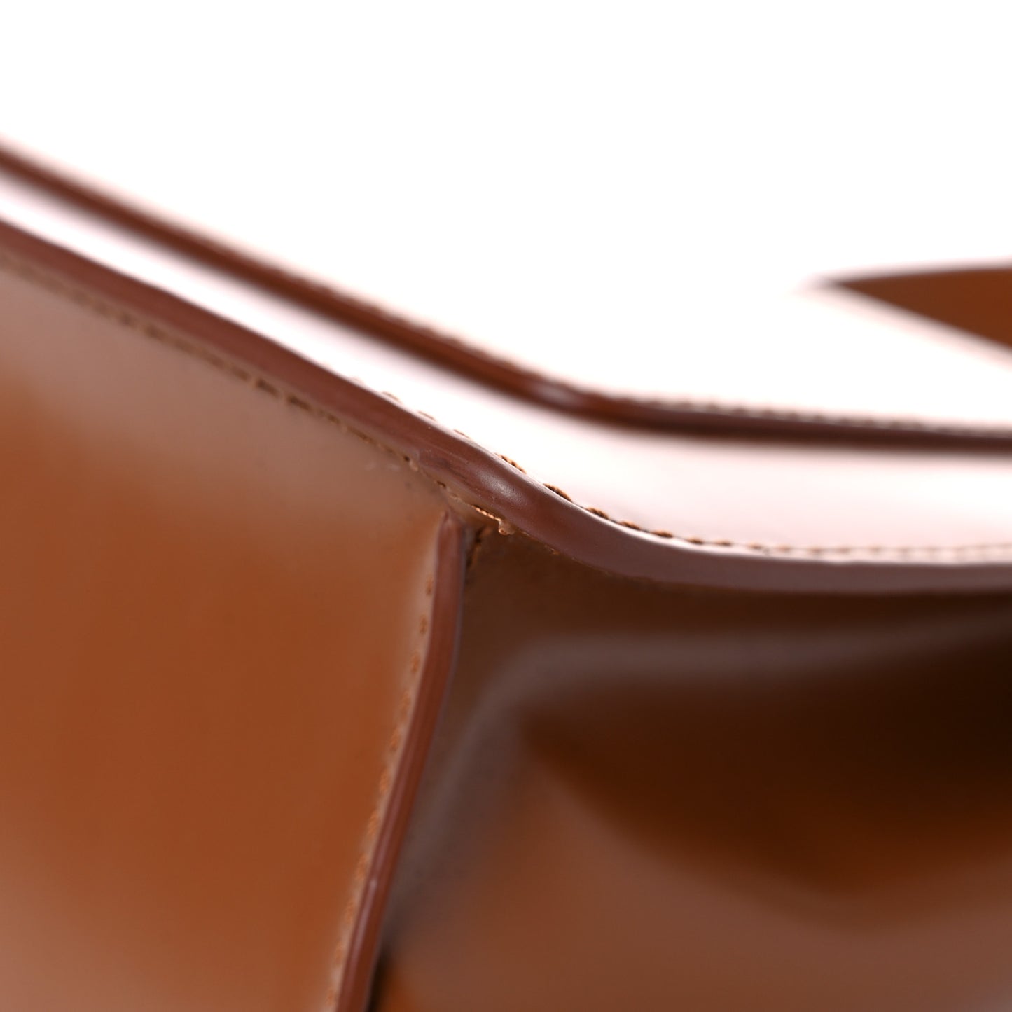 Shiny Calfskin Uptown Shoulder Bag Tan