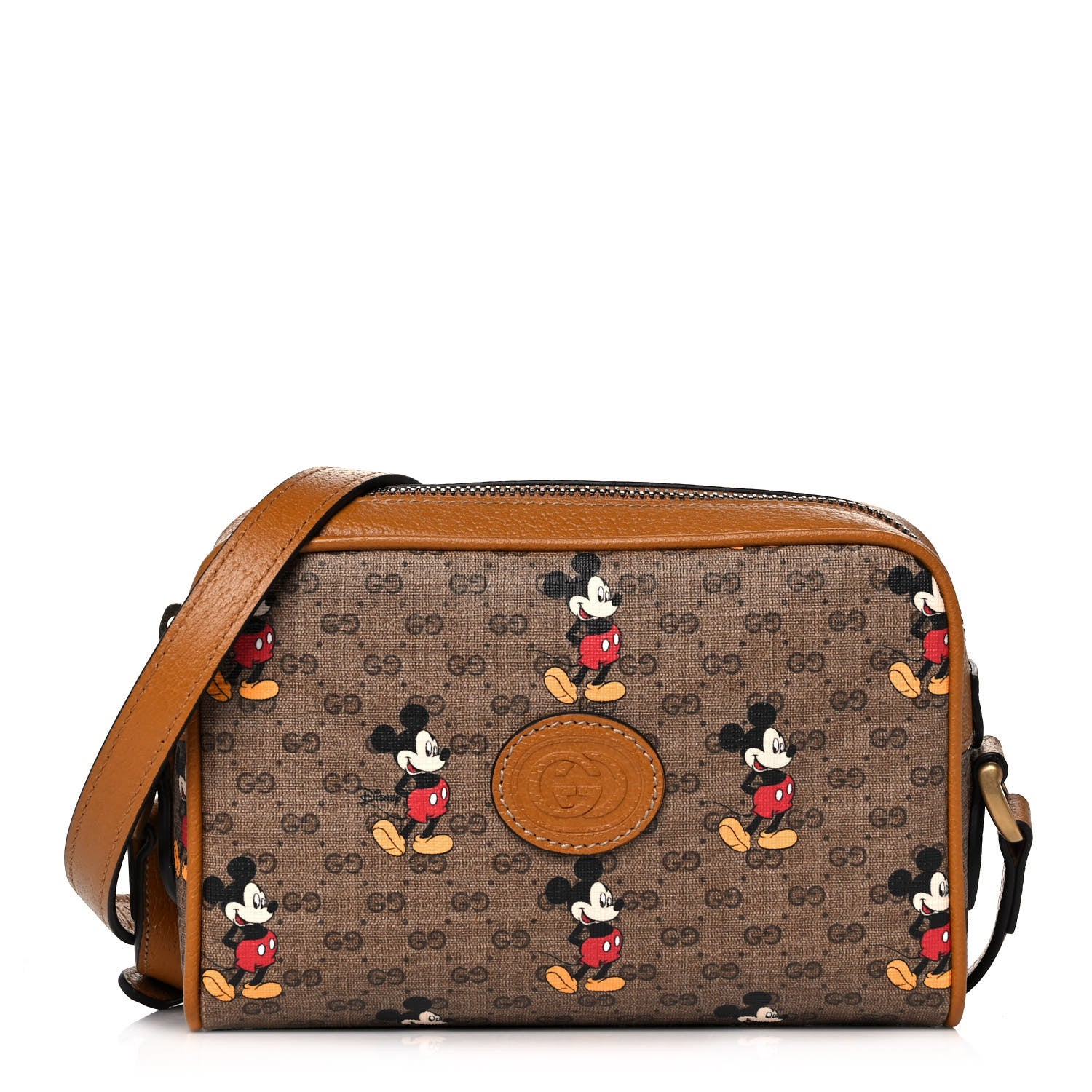 Gucci X DISNEY Mini Vintage GG Supreme Monogram Mickey Mouse Shoulder Bag Beige Vintage Sun Oil 1 of 12