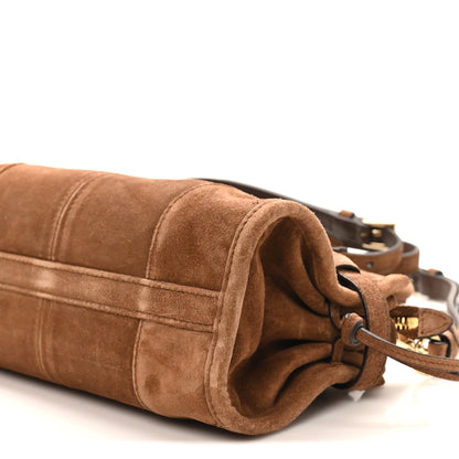 Prada Suede Triangle Mini Bonnie Shoulder Bag Cacao 9 of 9