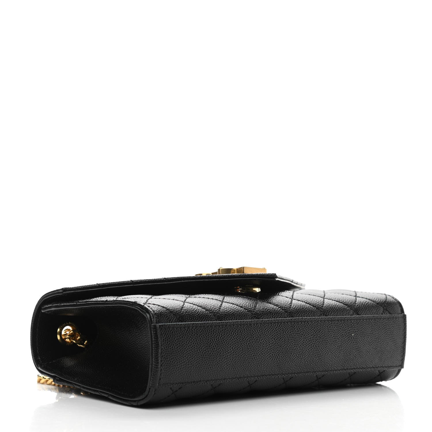 Saint Laurent Grain De Poudre Textured Mixed Matelasse Triquilt Small Monogram Satchel Black 4 of 9
