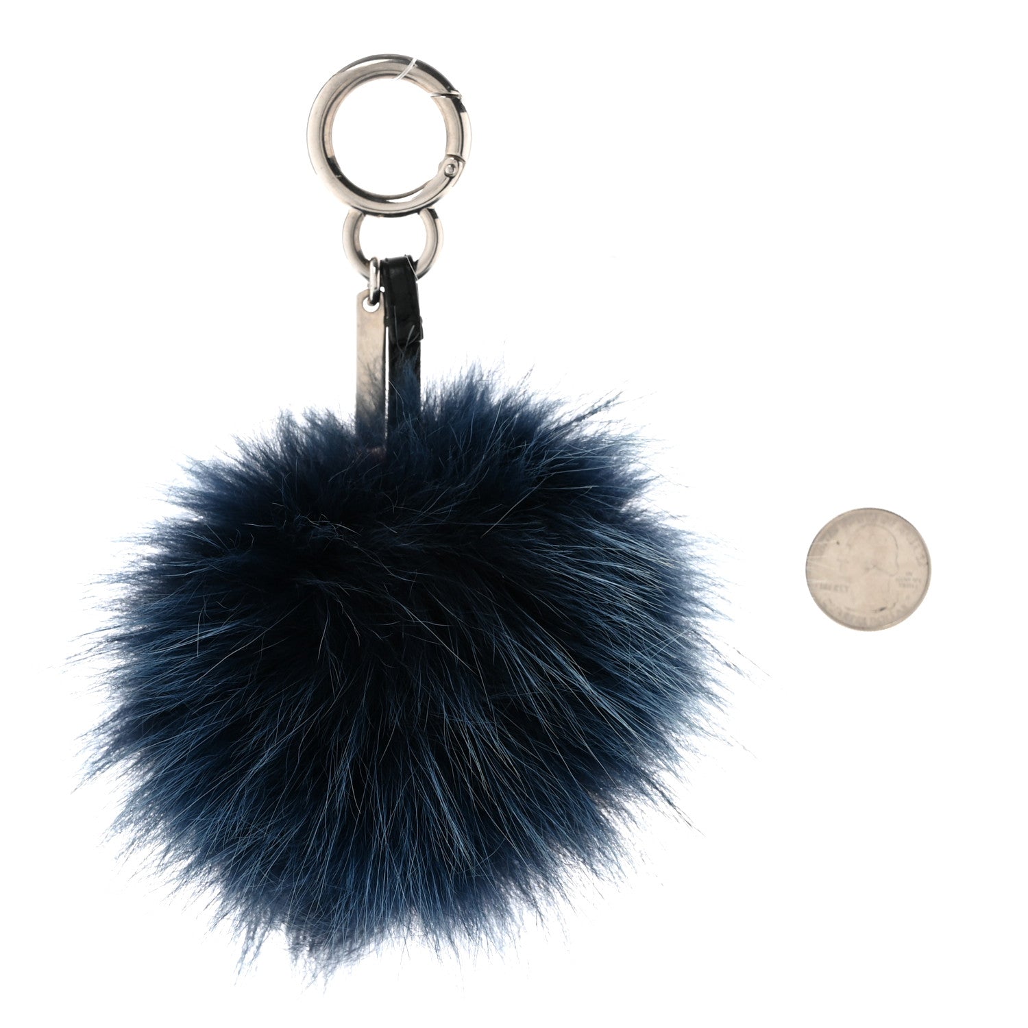Fendi Rabbit Fox Mink Fur Freak Monster Bag Bug Charm Dark Red Navy 2 of 5