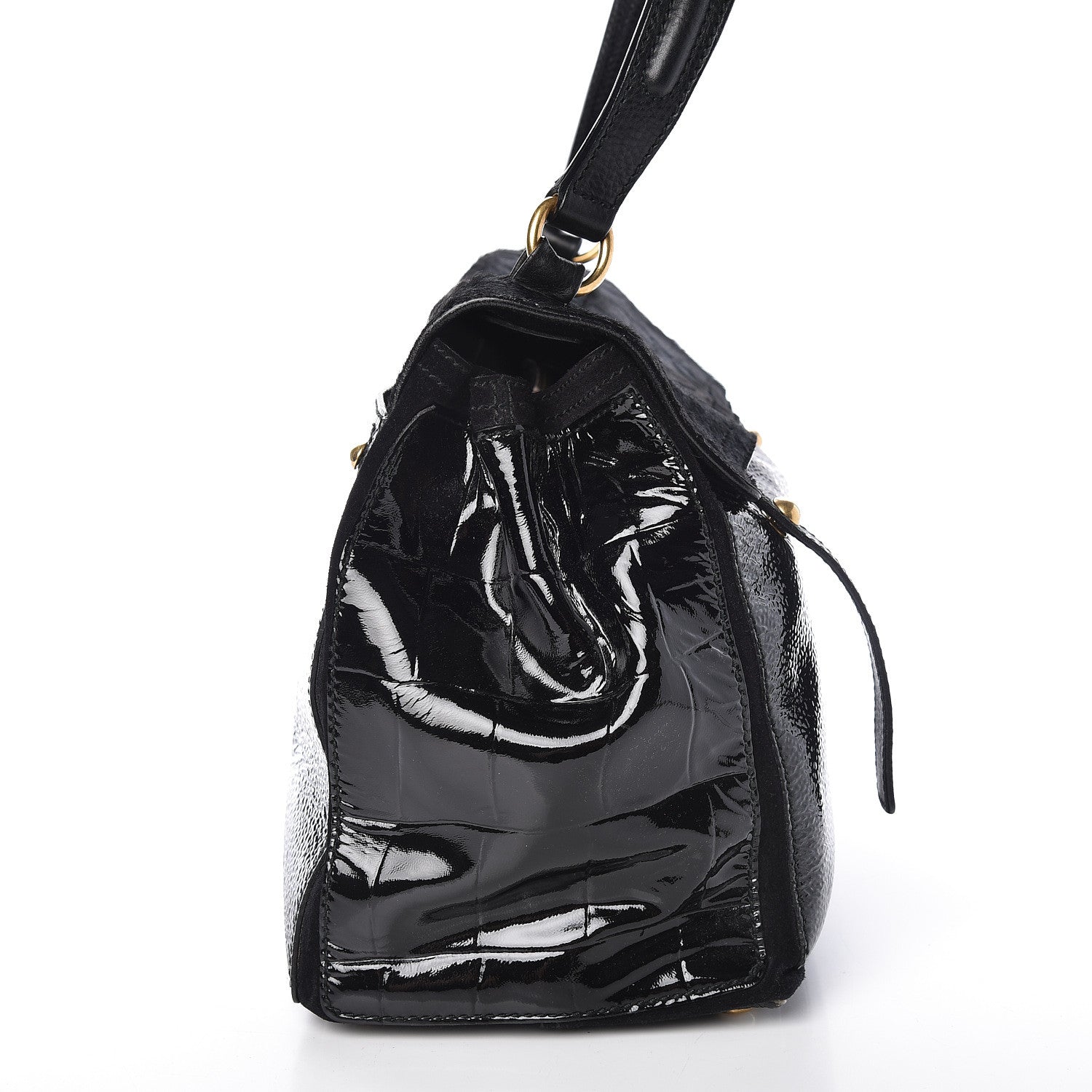Saint Laurent Pony Hair Patent Medium Muse Two Black 14 of 15