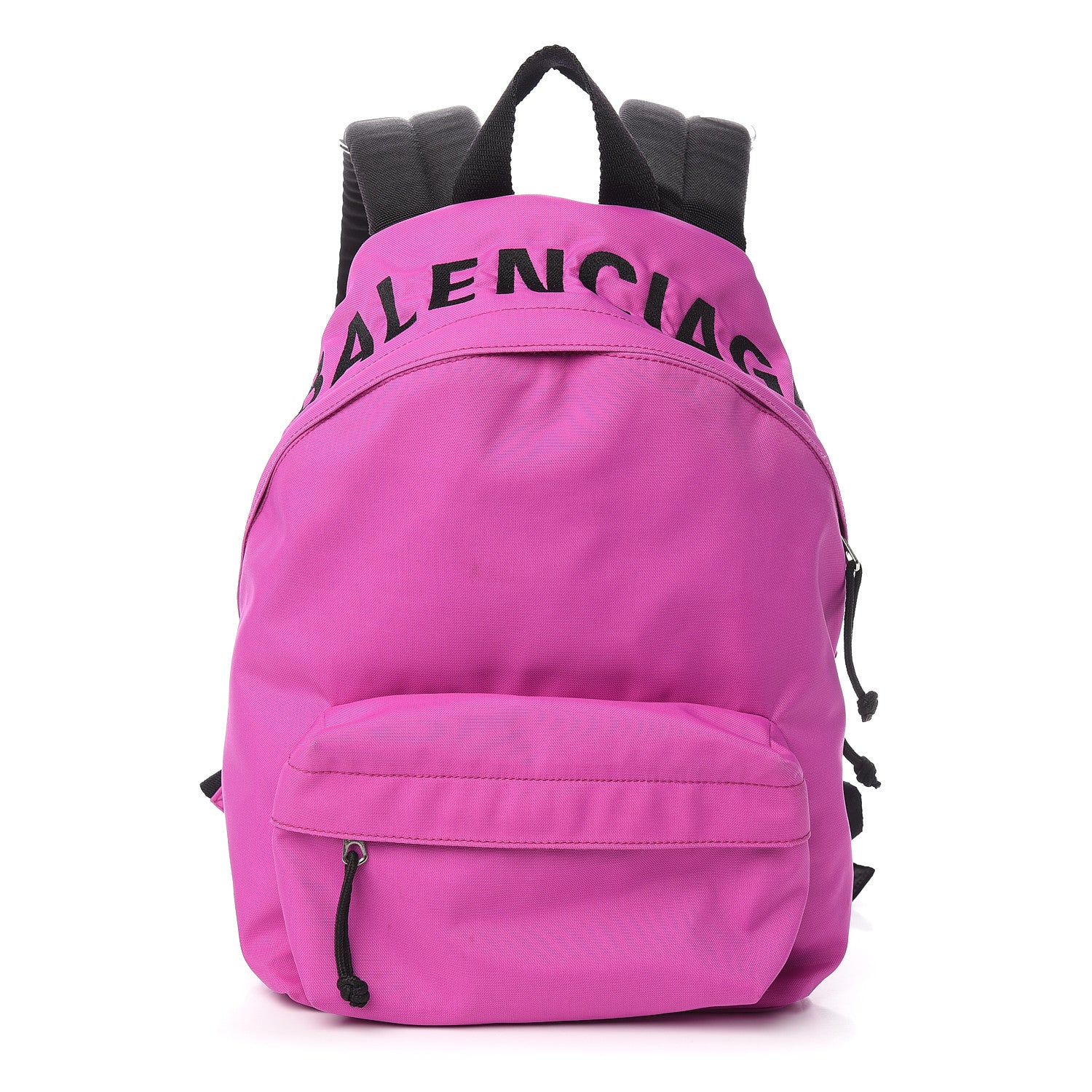 Balenciaga Sport Nylon Logo Embroidered S Wheel Backpack Fuchsia Black 1 of 12