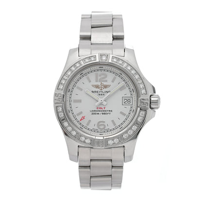 Breitling Stainless Steel Diamond Bezel 33mm Colt Lady Quartz Watch White A7738853 1 of 4