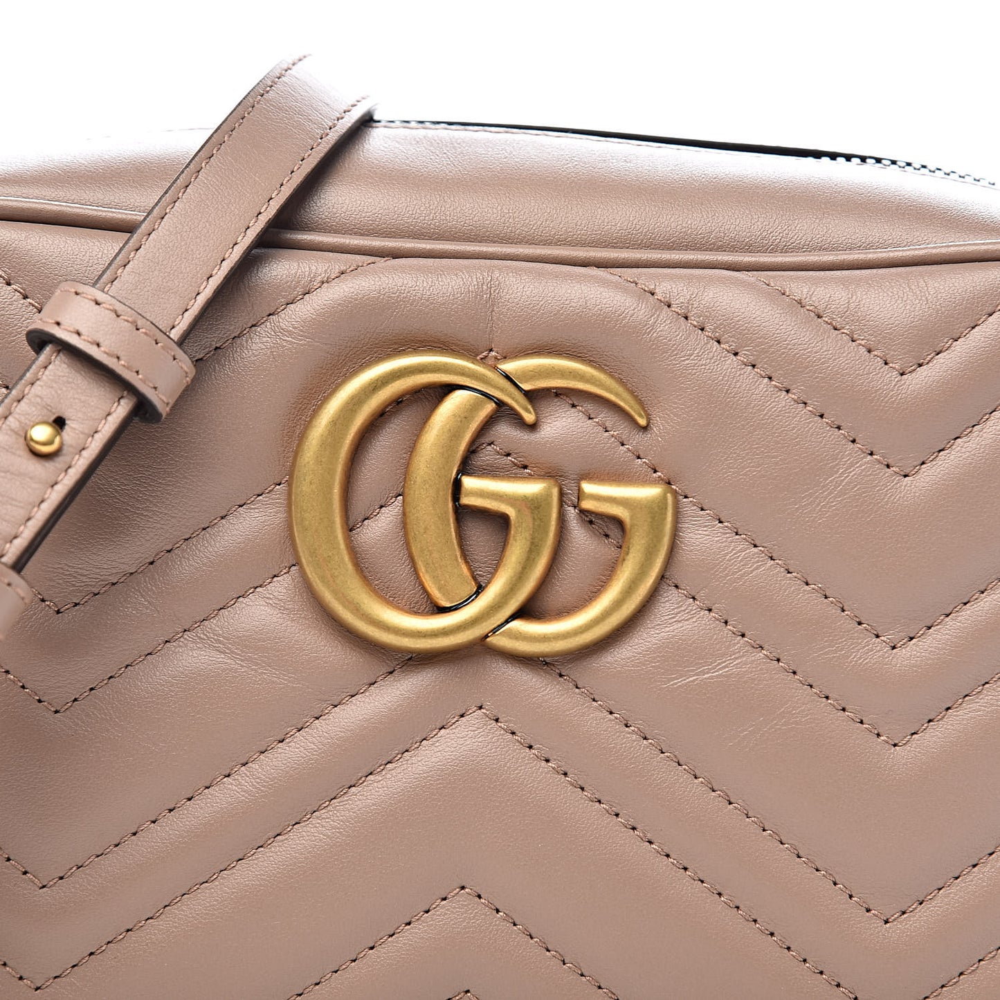 Calfskin Matelasse Small GG Marmont Chain Shoulder Bag Porcelain Rose