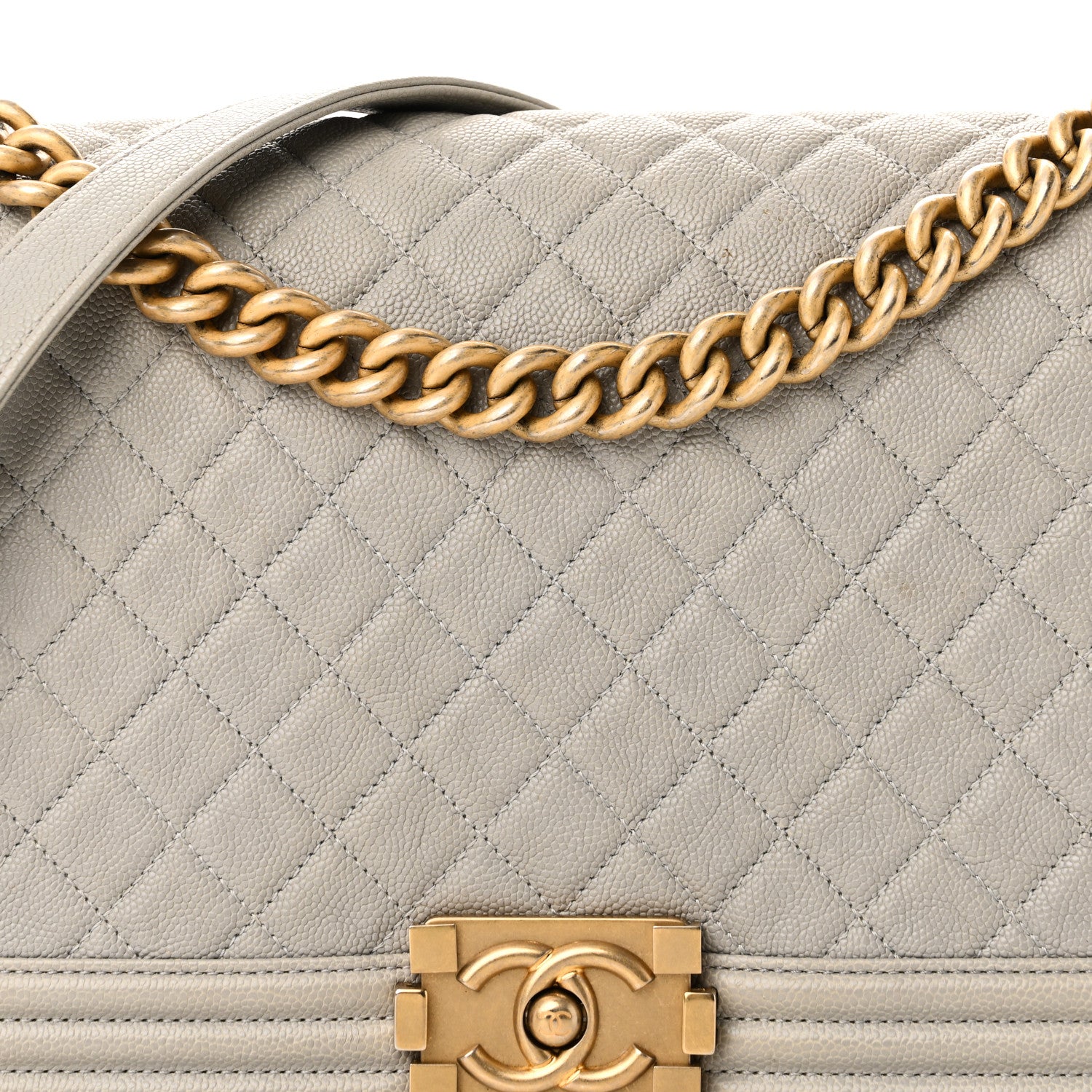 Chanel Caviar Quilted New Medium Boy Flap Grey 8 of 10