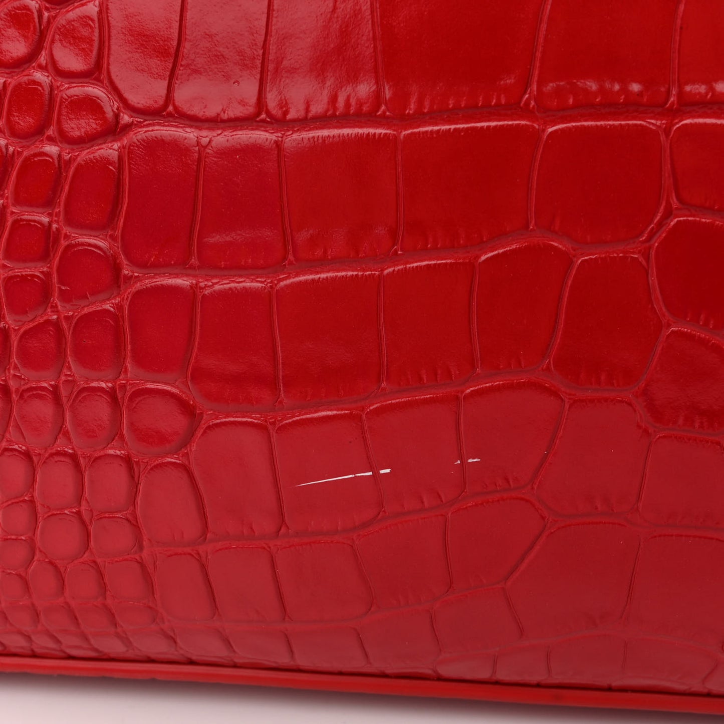 Calfskin Crocodile Embossed Spikes East West Cabata Tote
