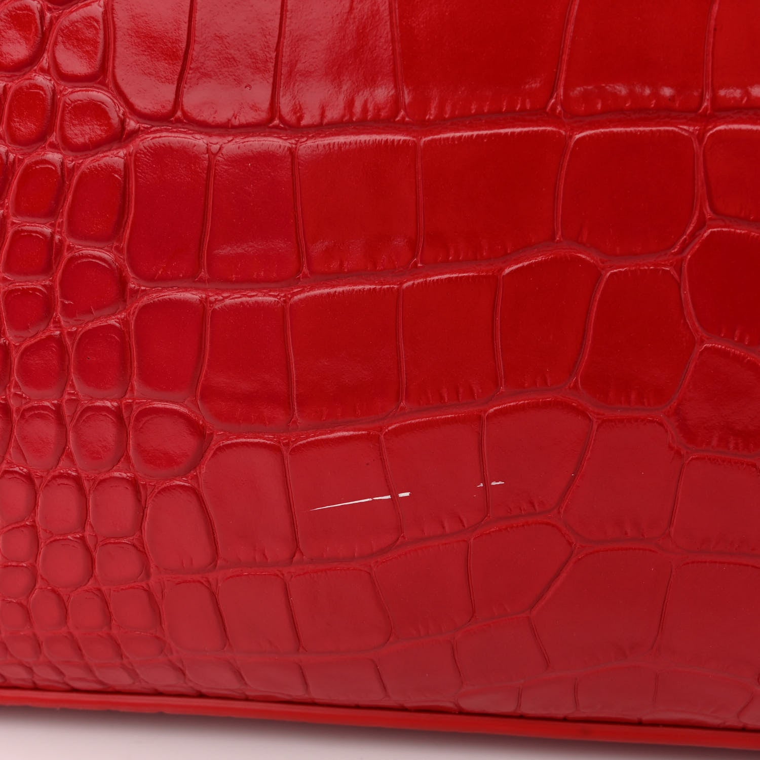 Christian Louboutin Calfskin Crocodile Embossed Spikes East West Cabata Tote 14 of 14