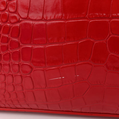 Christian Louboutin Calfskin Crocodile Embossed Spikes East West Cabata Tote 14 of 14