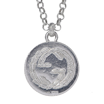 Gucci Sterling Silver Reversible Bee Coin Medallion Pendant Necklace 5 of 7