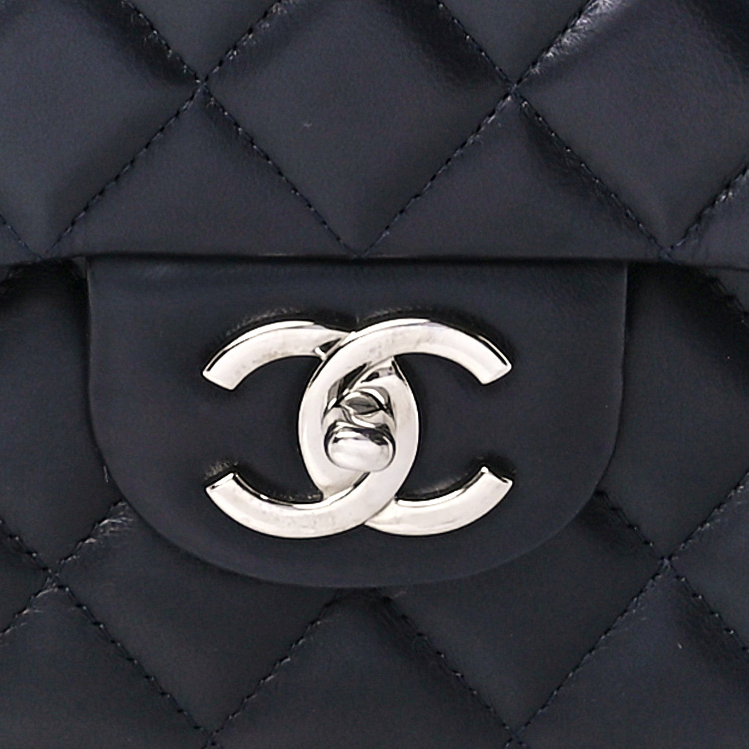 Chanel Lambskin Quilted Maxi Double Flap Dark Blue 9 of 13