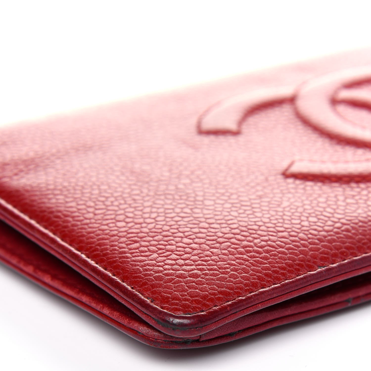 Chanel Caviar Timeless CC Yen Wallet Red 14 of 27