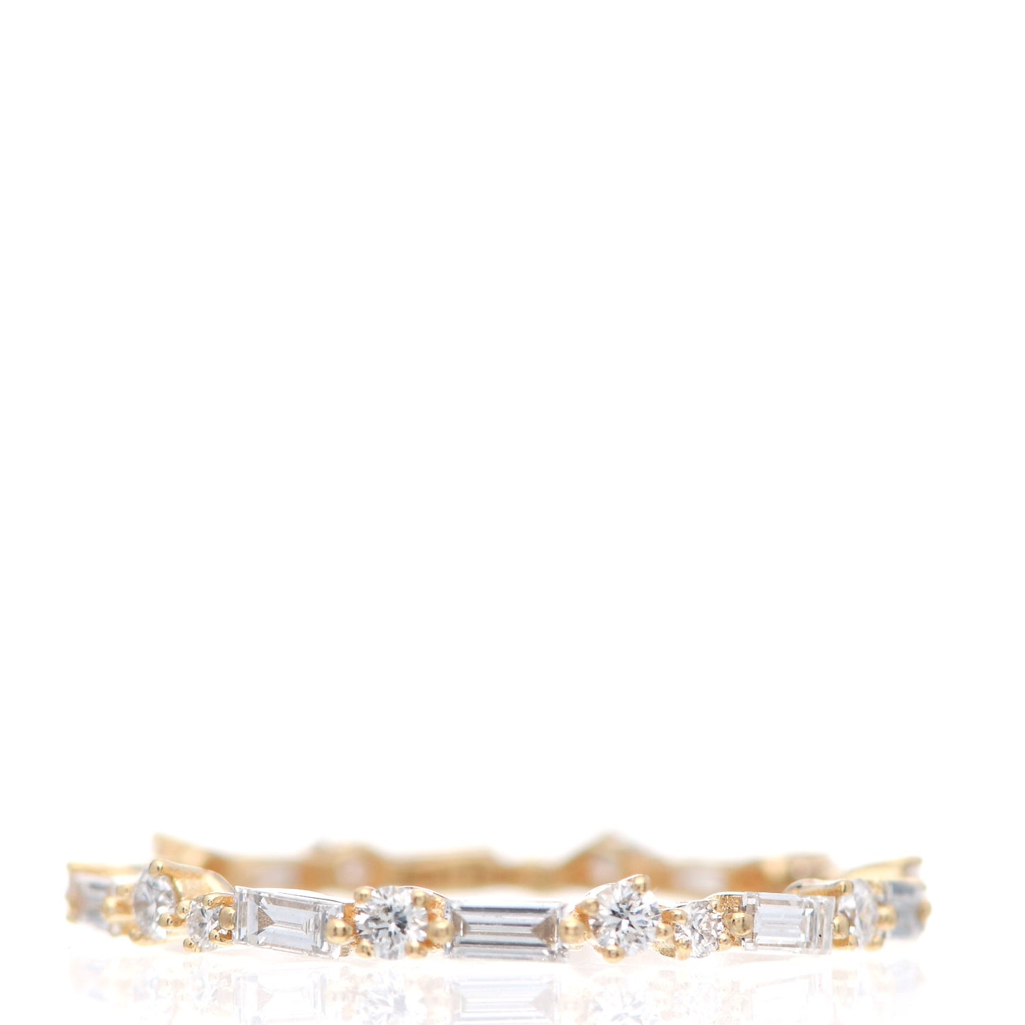 18K Yellow Gold Diamond Thin Mix Eternity Ring 54 7