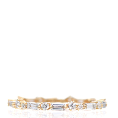 Suzanne Kalan 18K Yellow Gold Diamond Thin Mix Eternity Ring 54 7 3 of 5