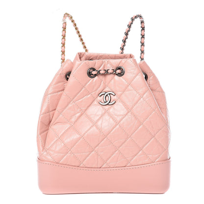 Chanel Aged Calfskin Quilted Small Gabrielle Backpack Pink 1 of 11