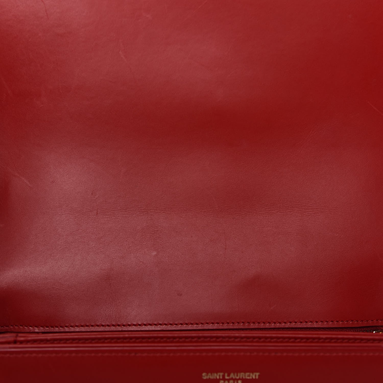 Saint Laurent Smooth Calfskin Medium Classic Monogram Universite Bag Red 9 of 20