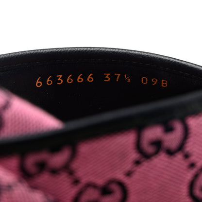 Gucci Monogram Multicolor Criss Cross Platform Slide Sandals 37.5 Pink Blue 6 of 9