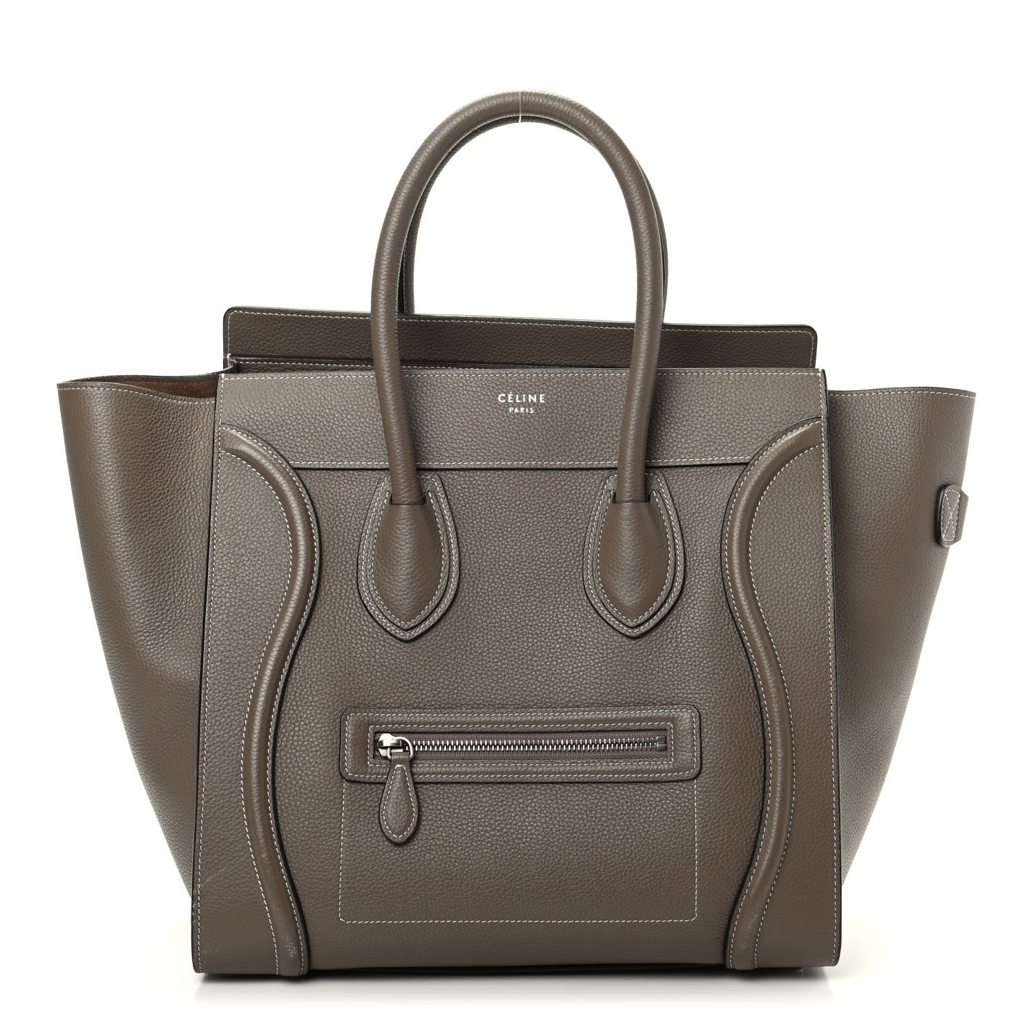 Celine Drummed Calfskin Mini Luggage Souris 1 of 11