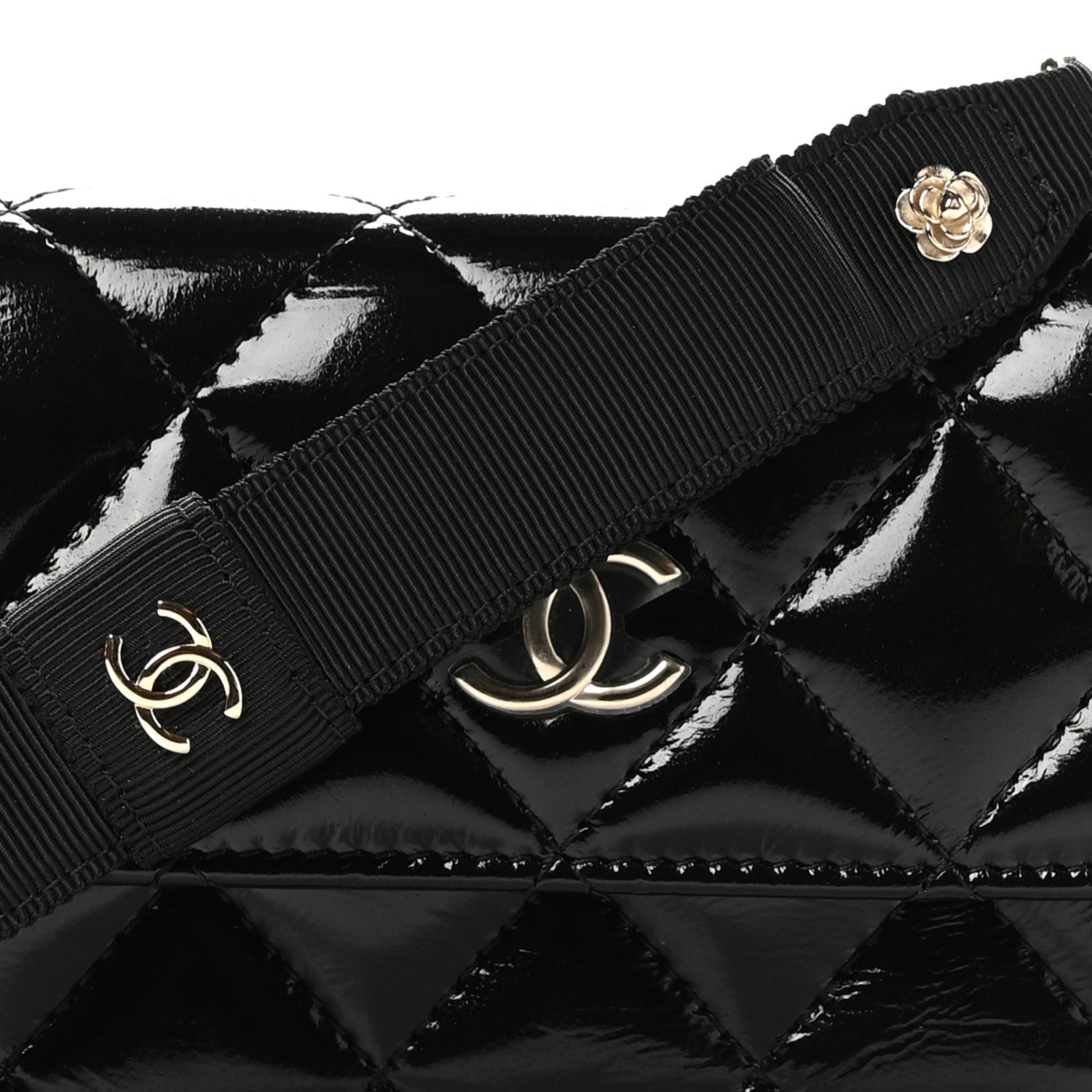 Chanel Shiny Lambskin Quilted Small Clutch With Chain Black 9 of 12