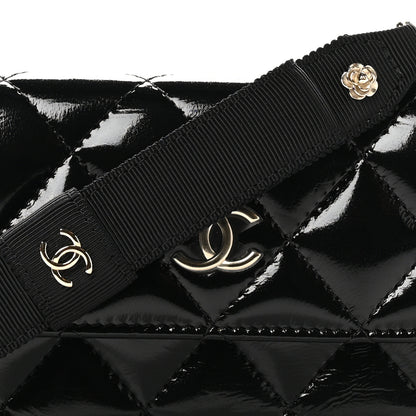 Chanel Shiny Lambskin Quilted Small Clutch With Chain Black 9 of 12