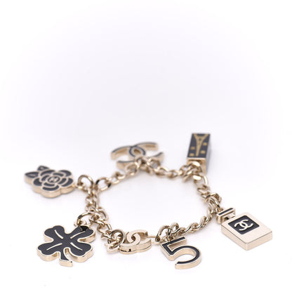 Chanel Enamel CC Charm Bracelet Black Gold 3 of 5