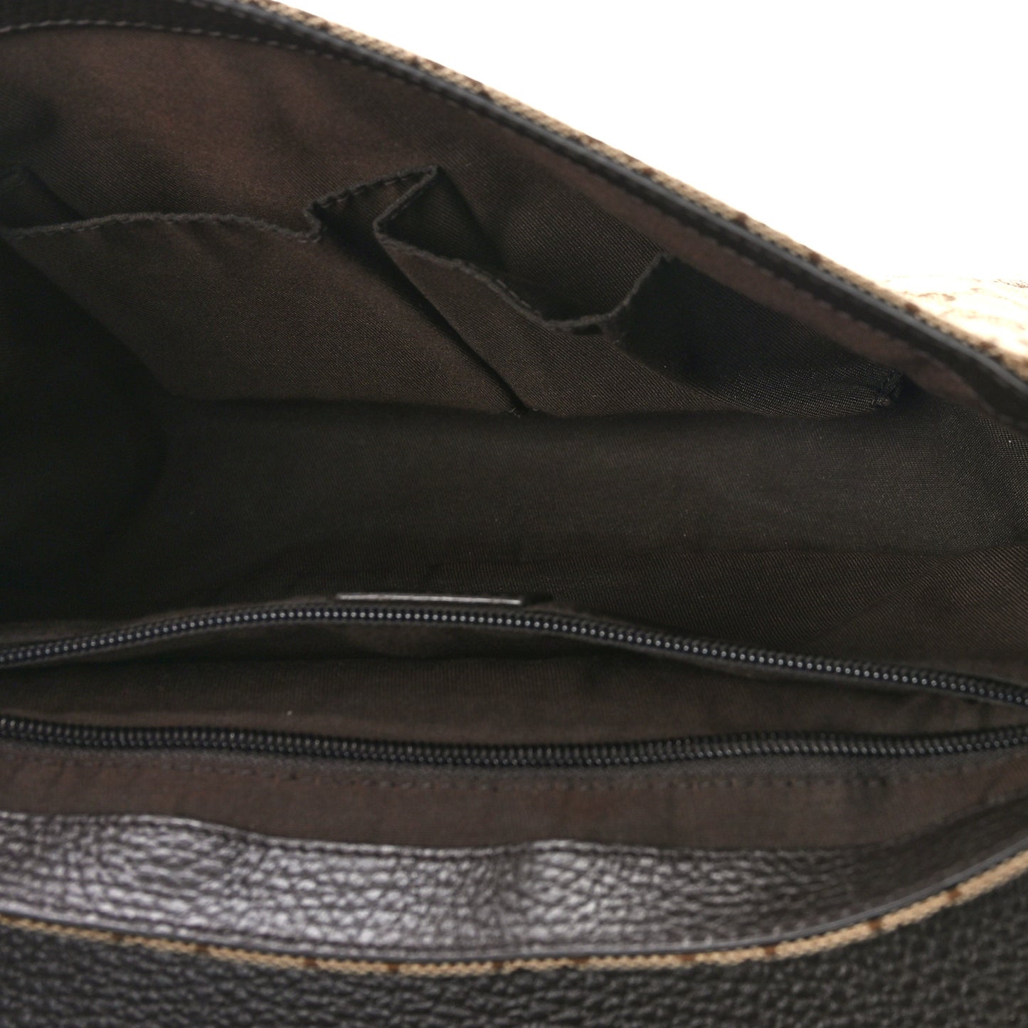 Monogram Flap Messenger Bag Beige Dark Brown