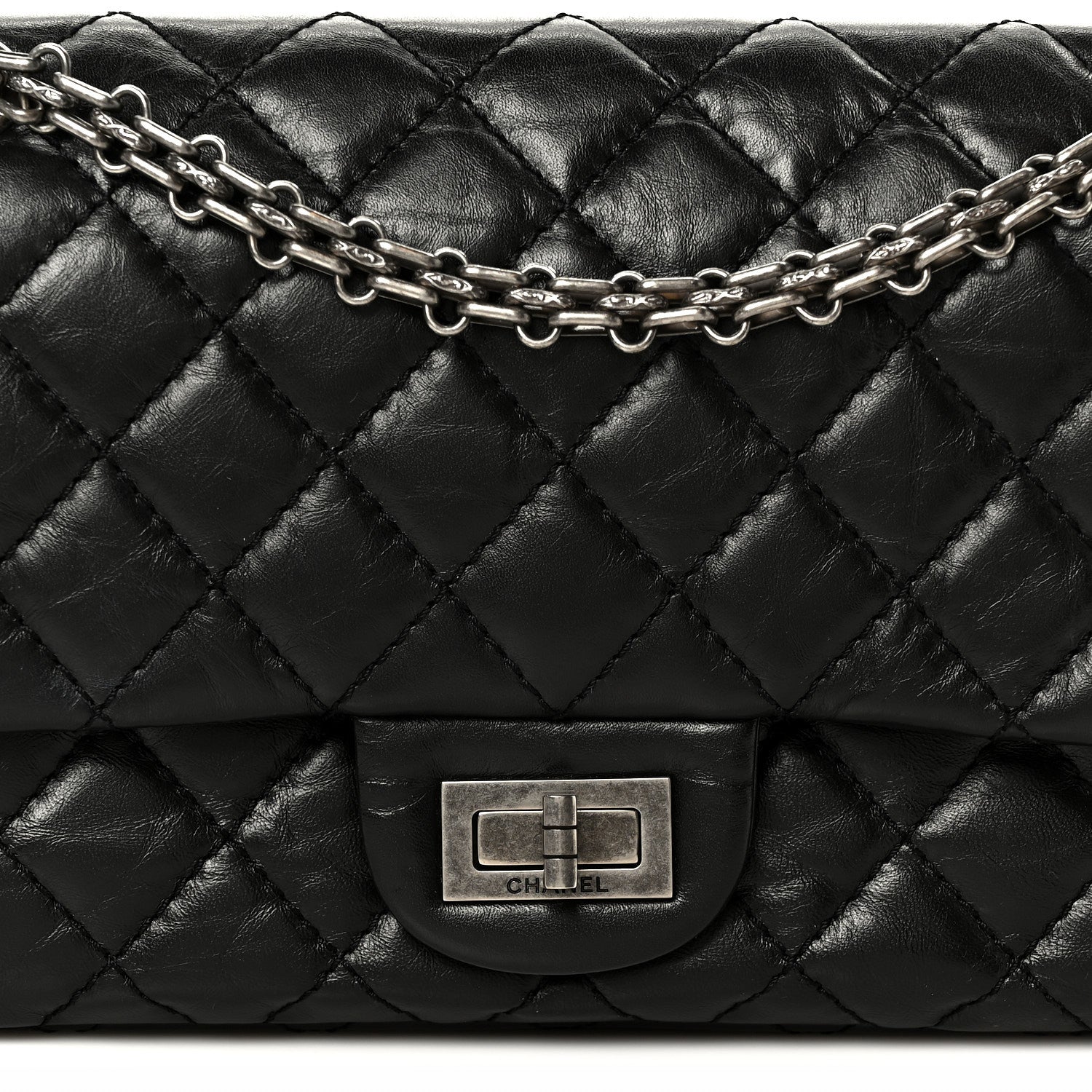 Chanel Aged Calfskin Quilted 2.55 Reissue 225 Flap Black 8 of 10