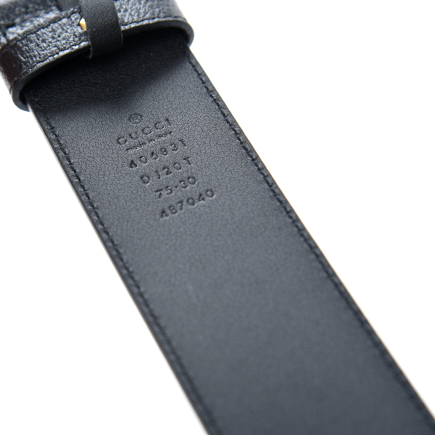 Gucci Textured Calfskin Double G 40mm Belt 75 30 Black 5 of 5