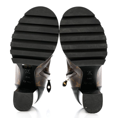 Louis Vuitton Patent Calfskin Monogram Star Trail Ankle Boots 36.5 Black 5 of 11
