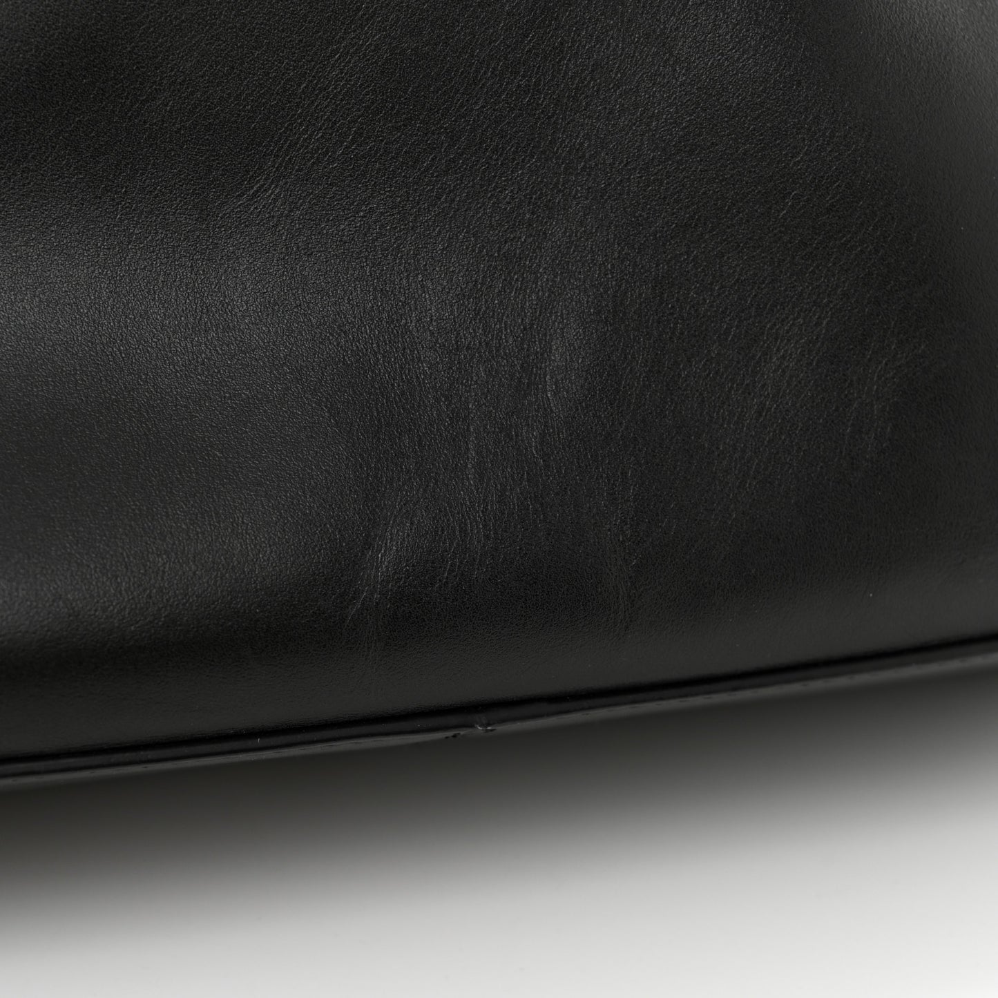 Smooth Calfskin Medium Moon Cut Out Shoulder Bag Black