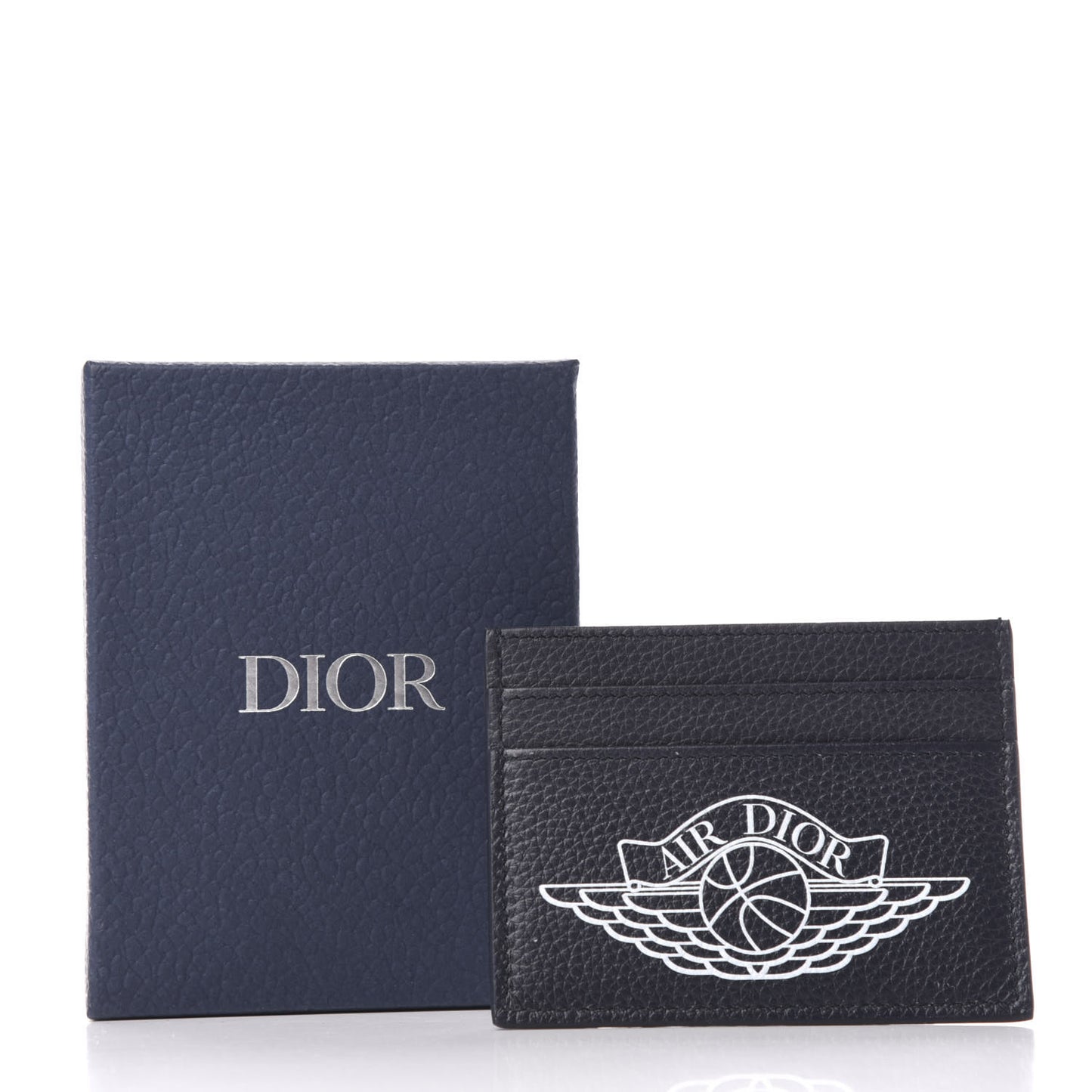 X AIR JORDAN Grained Calfskin Card Holder Bleu