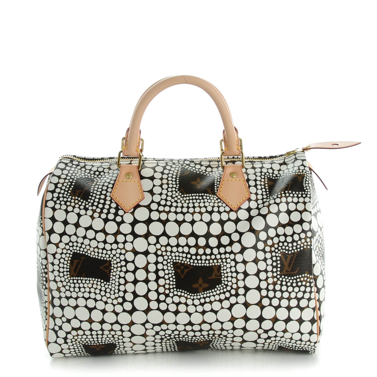 LOUIS VUITTON カシミヤ100% Louis Vuitton Monogram Kusama Town Speedy 30 White 136303