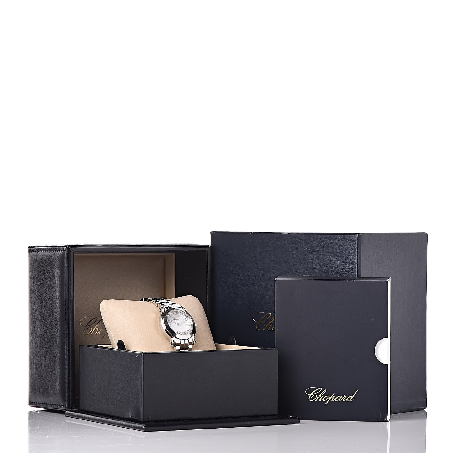 Stainless Steel 5 Diamond 30mm Happy Sport Quartz Watch