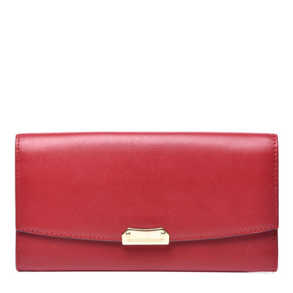 Burberry Smooth Calfskin Continental Flap Wallet Red 1 of 9