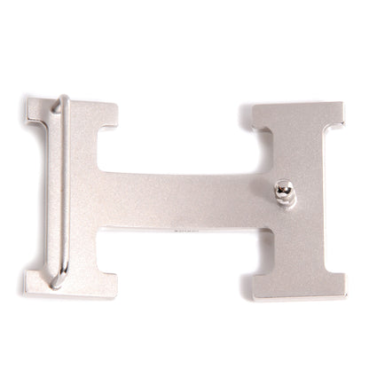 Hermes Palladium Ribbed 32mm H Belt Buckle 3 of 5