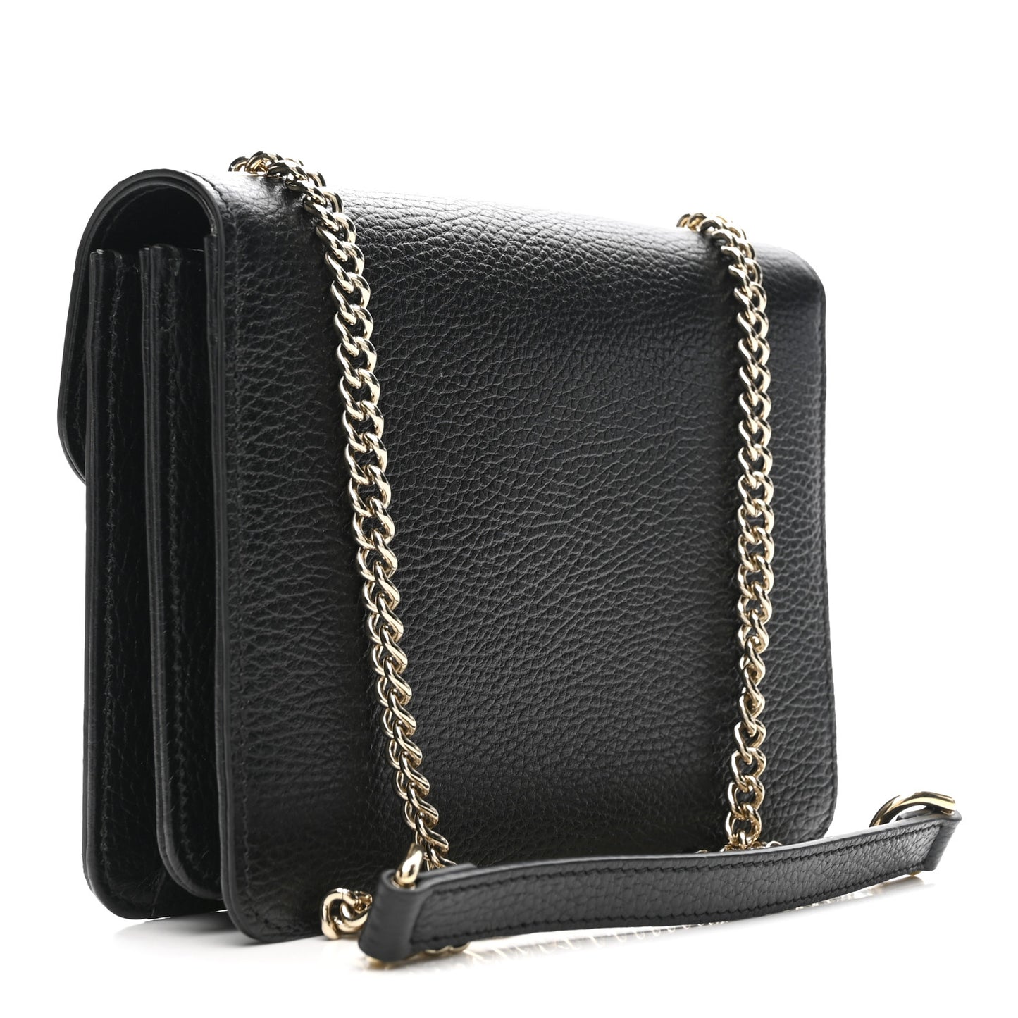 Dollar Calfskin Small Interlocking G Shoulder Bag Black