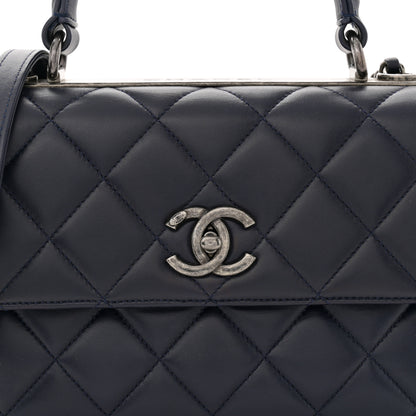 Chanel Lambskin Quilted Small Trendy CC Flap Dual Handle Bag Navy 9 of 12
