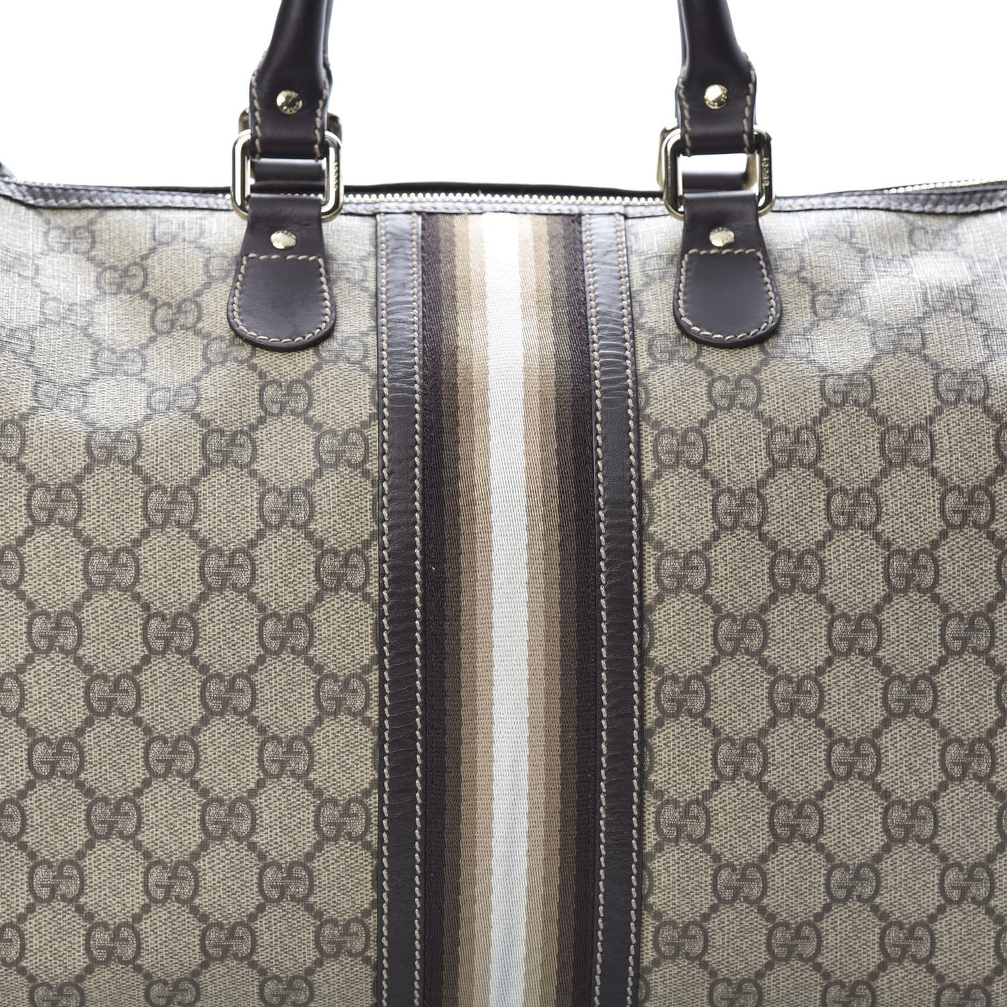 GG Plus Monogram Web Medium Joy Boston Dark Brown
