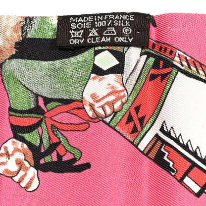 Hermes Silk Kachinas Maxi Twilly Rose Vert Bleu 4 of 6