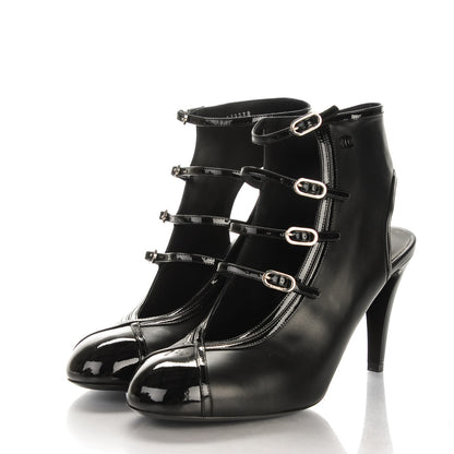 Chanel Patent Calfskin Lambskin Pumps 40 Black 3 of 8