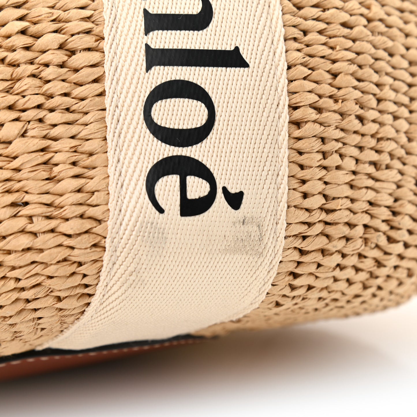 Raffia Large Woody Tote White